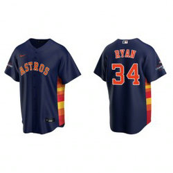 Nike Houston Astros #34 Nolan Ryan 2022 World Series Champions Navy Game Authentic Stitched MLB Jersey