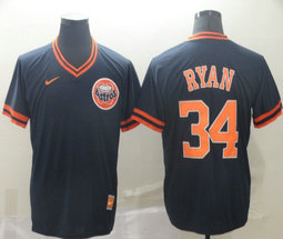 Nike Houston Astros #34 Nolan Ryan Pullover Throwback Authentic stitched MLB jersey