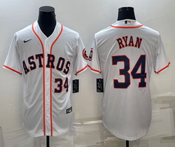 Nike Houston Astros #34 Nolan Ryan White Game Authentic Stitched MLB Jersey