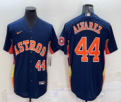 Nike Houston Astros #44 Lance McCullers Navy #44 On front with logo Authentic Stitched MLB Jersey