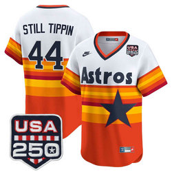 Nike Houston Astros #44 STILL TIPPIN Rainbow gold nike With 250 America Patch Jersey
