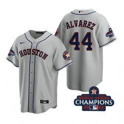 Nike Houston Astros #44 Yordan Alvarez 2022 World Series Champions Gray Game Authentic Stitched MLB Jersey