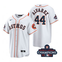 Nike Houston Astros #44 Yordan Alvarez 2022 World Series Champions White Game Authentic Stitched MLB Jersey