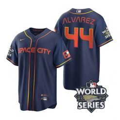 Nike Houston Astros #44 Yordan Alvarez 2022 World Series Navy City Game Authentic Stitched MLB Jersey