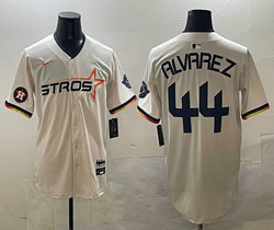 Nike Houston Astros #44 Yordan Alvarez Cream 3(III) Joint Stitched MLB Jersey