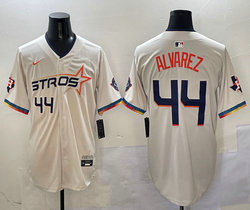 Nike Houston Astros #44 Yordan Alvarez Cream 4(IV) Joint Stitched MLB Jersey