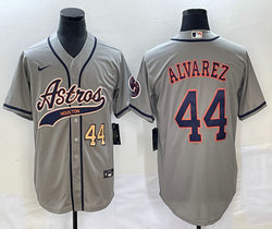 Nike Houston Astros #44 Yordan Alvarez Gray Joint Gold #44 on front Stitched MLB Jersey