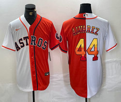 Nike Houston Astros #44 Yordan Alvarez Orange White Game Authentic Stitched MLB Jersey