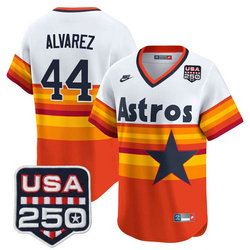 Nike Houston Astros #44 Yordan Alvarez Rainbow gold nike With 250 America Patch Jersey