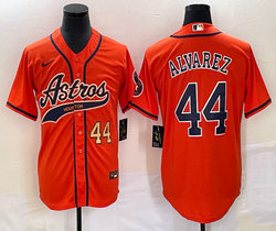 Nike Houston Astros #44 Yordan Alvarez Red Joint Gold #44 on front Stitched MLB Jersey