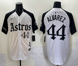 Nike Houston Astros #44 Yordan Alvarez White 5(V) Black sleeves Joint MLB Jersey
