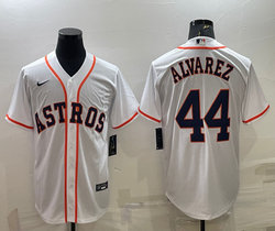 Nike Houston Astros #44 Yordan Alvarez White Game Authentic Stitched MLB Jersey