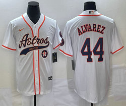 Nike Houston Astros #44 Yordan Alvarez White Joint Team Patch on front Stitched MLB Jersey