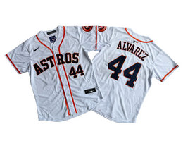 Nike Houston Astros #44 Yordan Alvarez White Limited 44 front Authentic Stitched MLB Jersey