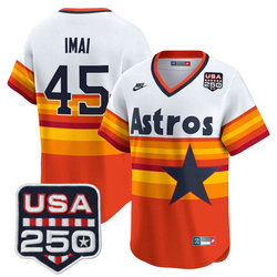 Nike Houston Astros #45 Tatsuya Imai Rainbow gold nike With 250 America Patch Jersey