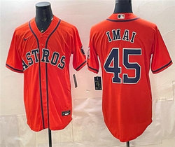 Nike Houston Astros #45 Tatsuya Imai Red Sleeve with Logo MLB Jersey