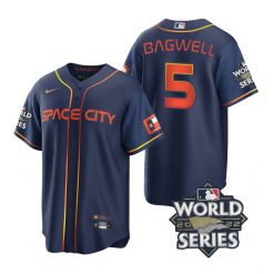 Nike Houston Astros #5 Jeff Bagwell 2022 World Series Navy City Game Authentic Stitched MLB Jersey
