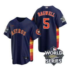 Nike Houston Astros #5 Jeff Bagwell 2022 World Series Navy Game Authentic Stitched MLB Jersey