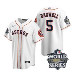 Nike Houston Astros #5 Jeff Bagwell 2022 World Series White Game Authentic Stitched MLB Jersey