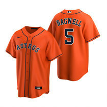 Nike Houston Astros #5 Jeff Bagwell Orange Game Authentic Stitched MLB Jersey