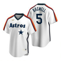 Nike Houston Astros #5 Jeff Bagwell White Cooperstown Collection Game Authentic Stitched MLB Jersey