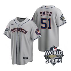 Nike Houston Astros #51 Will Smith 2022 World Series Gray Game Authentic Stitched MLB Jersey