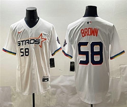 Nike Houston Astros #58 Hunter Brown White 2025 City MLB Jersey