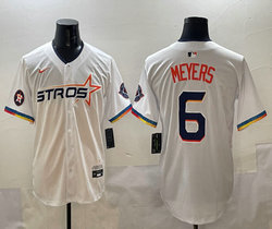Nike Houston Astros #6 Jake Meyers White 4(IV) Joint Stitched MLB Jersey