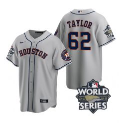 Nike Houston Astros #62 Blake Taylor 2022 World Series Gray Game Authentic Stitched MLB Jersey