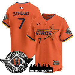 Nike Houston Astros #7 C.J. Stroud Orange 2025 City Stitched MLB Jersey