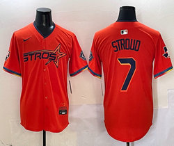 Nike Houston Astros #7 C.J. Stroud Orange 5(V) Joint With Patch MLB Jersey