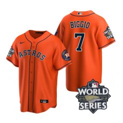 Nike Houston Astros #7 Craig Biggio 2022 World Series Orange Game Authentic Stitched MLB Jersey
