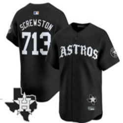Nike Houston Astros #713 Screwston Black 5(V) Joint MLB Jersey