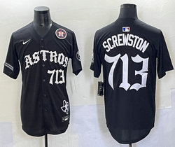 Nike Houston Astros #713 Screwston Black 7(VII) Joint MLB Jersey