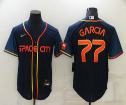 Nike Houston Astros #77 Luis Garcia Navy 2022 City Game Authentic Stitched MLB Jersey
