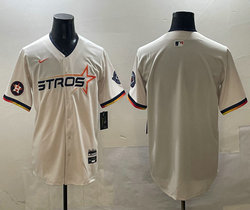 Nike Houston Astros Blank Cream 3(III) Joint Stitched MLB Jersey