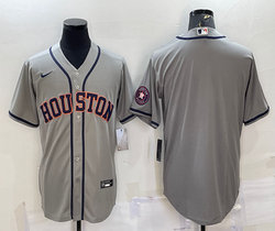 Nike Houston Astros Blank Gray logo Game Authentic Stitched MLB Jersey