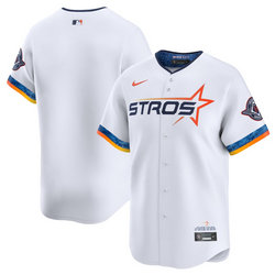 Nike Houston Astros Blank White 2025 City Stitched MLB Jersey