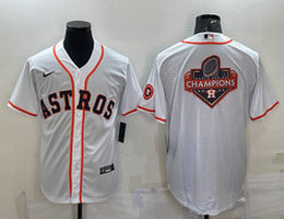 Nike Houston Astros Blank White Game with big champion logo Authentic Stitched MLB Jersey