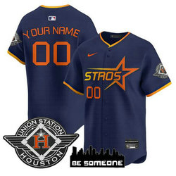 Nike Houston Astros Custom Navy 2025 City Stitched MLB Jersey