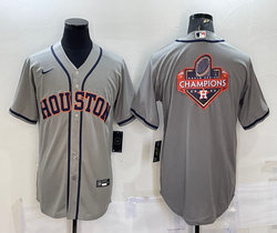 Nike Houston Astros Gray big champion Authentic Stitched MLB Jersey