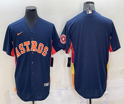 Nike Houston Astros Navy Game with logo Authentic Stitched MLB Jersey