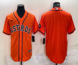 Nike Houston Astros Orange Game with logo Authentic Stitched MLB Jersey