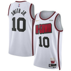 Nike Houston Rockets #10 Jabari Smith Jr. White 2024-25 City Stitched NBA Jersey