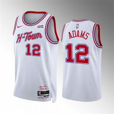 Nike Houston Rockets #12 Steven Adams White 2023 -24 City Edition Stitched Jersey