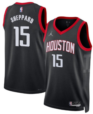 Nike Houston Rockets #15 Reed Sheppard Black Authentic Stitched NBA jersey (2)