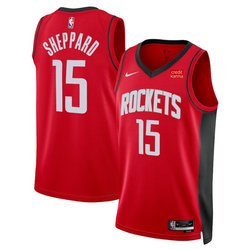 Nike Houston Rockets #15 Reed Sheppard Red 2024 Draft Icon Edition Stitched Jersey
