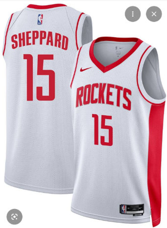 Nike Houston Rockets #15 Reed Sheppard White Stitched Jersey