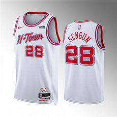 Nike Houston Rockets #28 Alperen Sengun White 2024 City With Advertising Stitched NBA Jersey