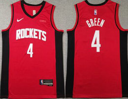 Nike Houston Rockets #4 Jalen Green Red With Advertising Stitched NBA Jersey